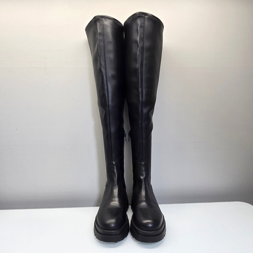 Sister‎ x Soeur Gwen Over The Knee Boots EU 40 US 10 Stretch Leather Lug Sole - Picture 3 of 13